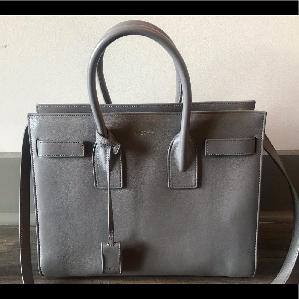 Calfskin Small Grey Sac de Jour YSL.